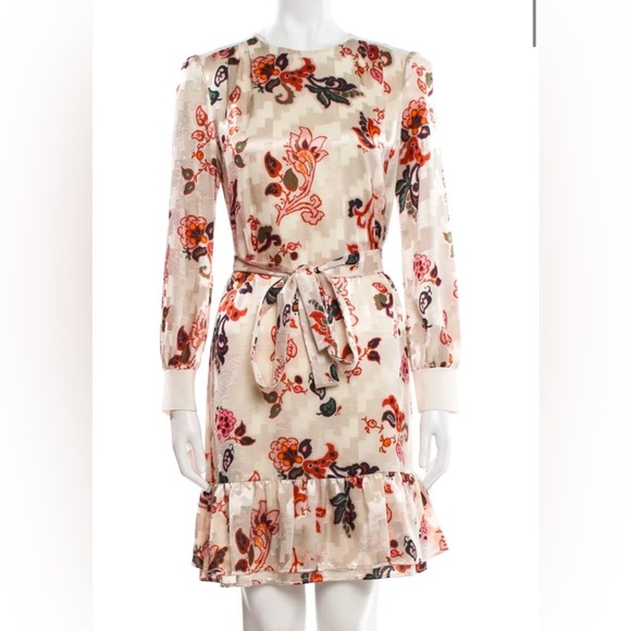 TORY BURCH SILK BURNOUT SHIFT DRESS IN IVORY MOUNTAIN
PAISLEY SZ 00 - Picture 4 of 14